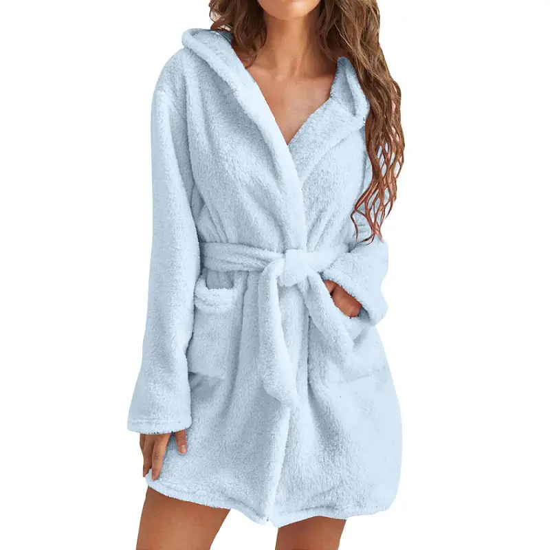 Warm Plush Hooded Cardigan Coat for Women Multi Color