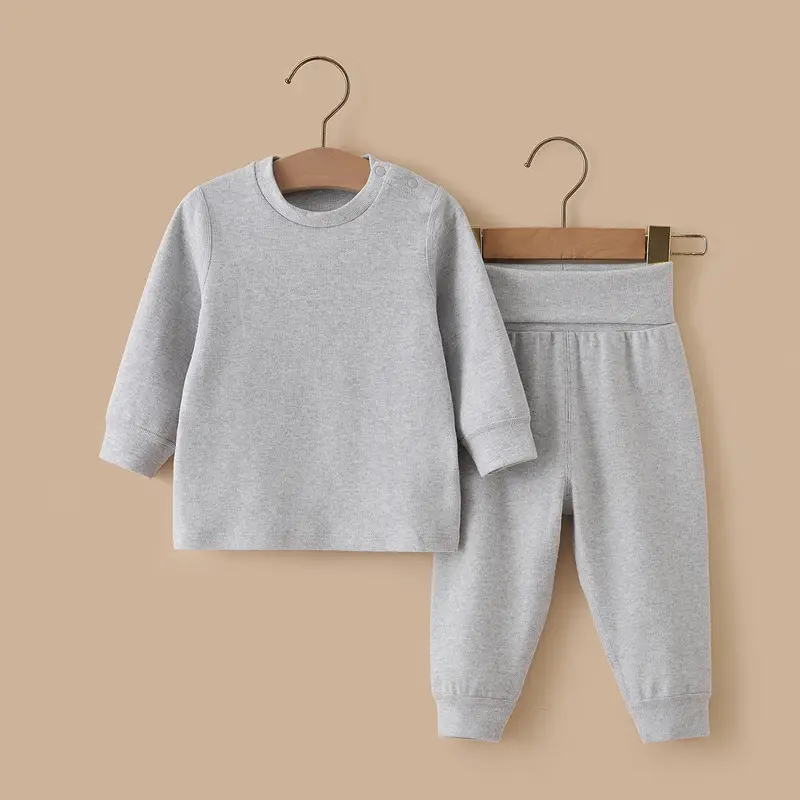 Toddler Pure Cotton Underwear Set Light Blue High-Waisted Pants