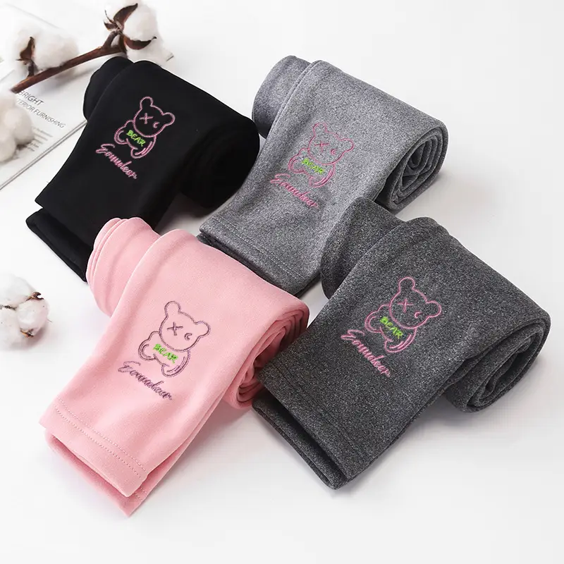 Girls Velvet Padded Leggings Set of 4