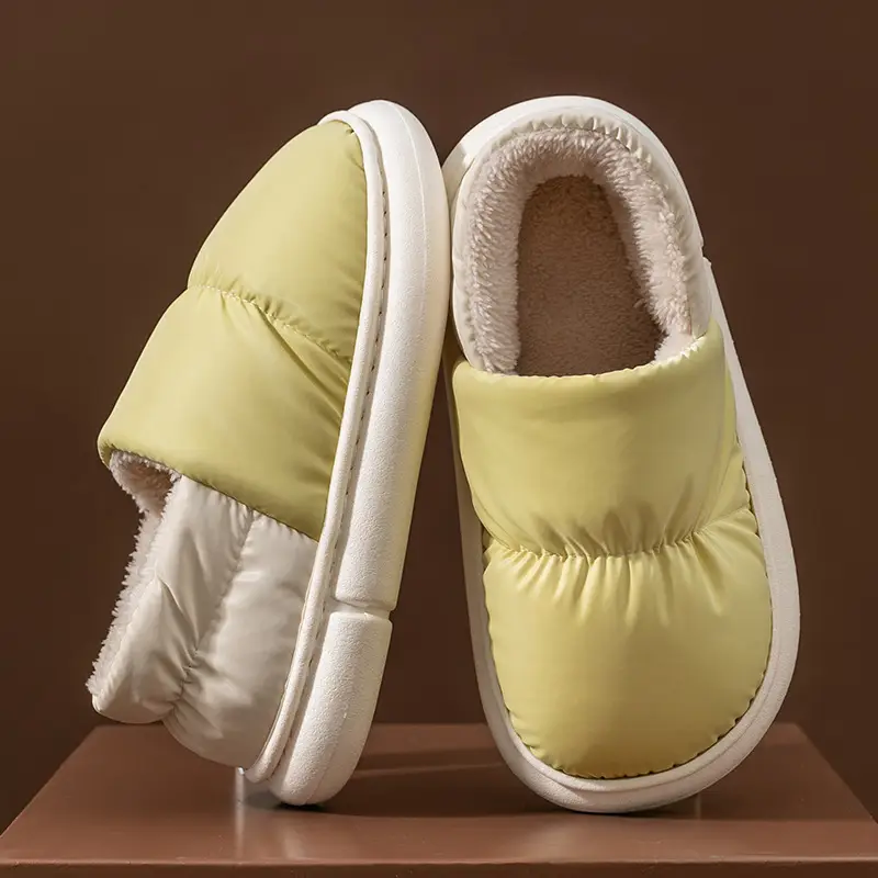Stomp Feeling Cotton Slippers Women's Winter Heel Fleece-lined Home Indoor Warm Thick-soled Waterproof Postpartum Moon Cotton Shoes - Image 2