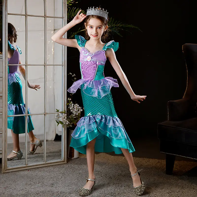 Mermaid Princess Skirt Dress for Girls Summer — feature 3