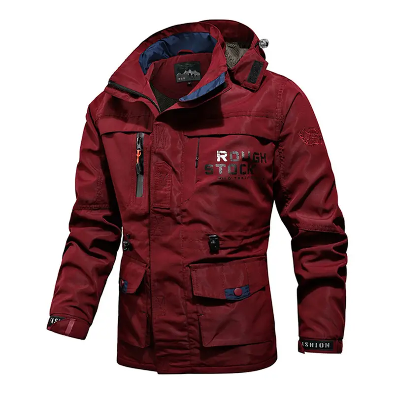 Men's Waterproof Blue Windbreaker Mid-Length Slim Fit - Image 5