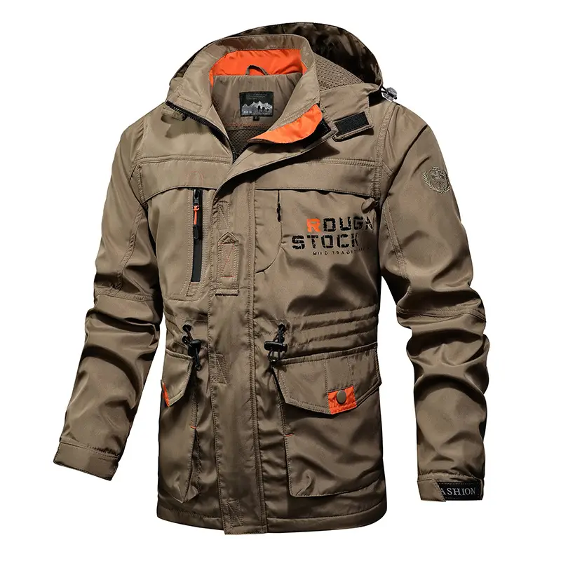 Men's Waterproof Blue Windbreaker Mid-Length Slim Fit - Image 6