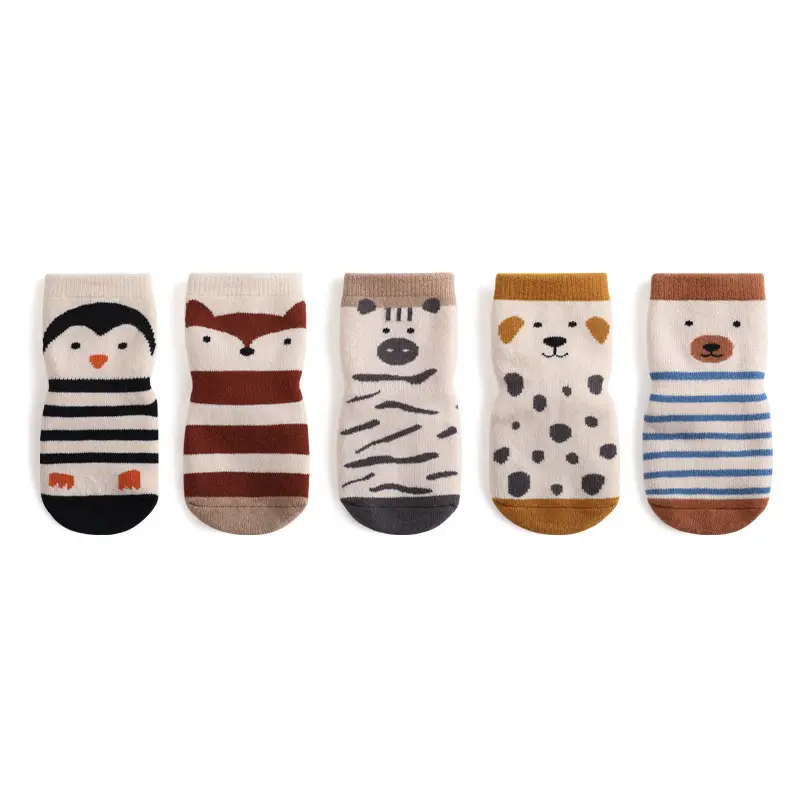 Kids Cartoon Terry Socks Autumn Winter Anti-Slip