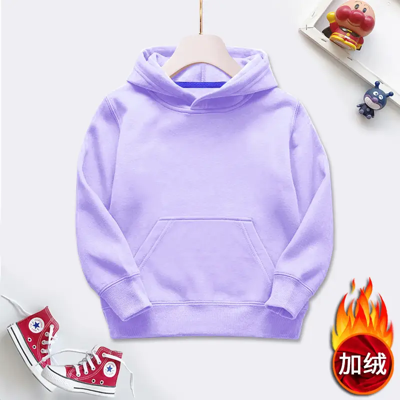 Children's Lavender Fleece Hooded Sweatshirt 2025 Fall Winter - Image 10