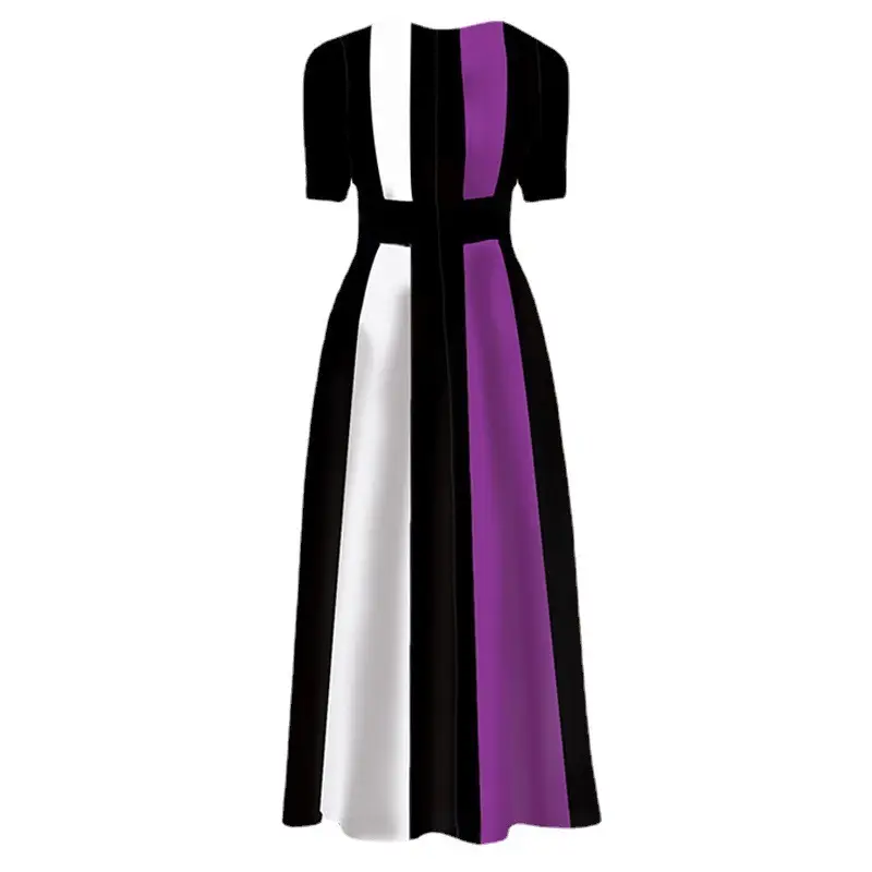 Elegant Long Skirt Dress Black Red White Slim Fit