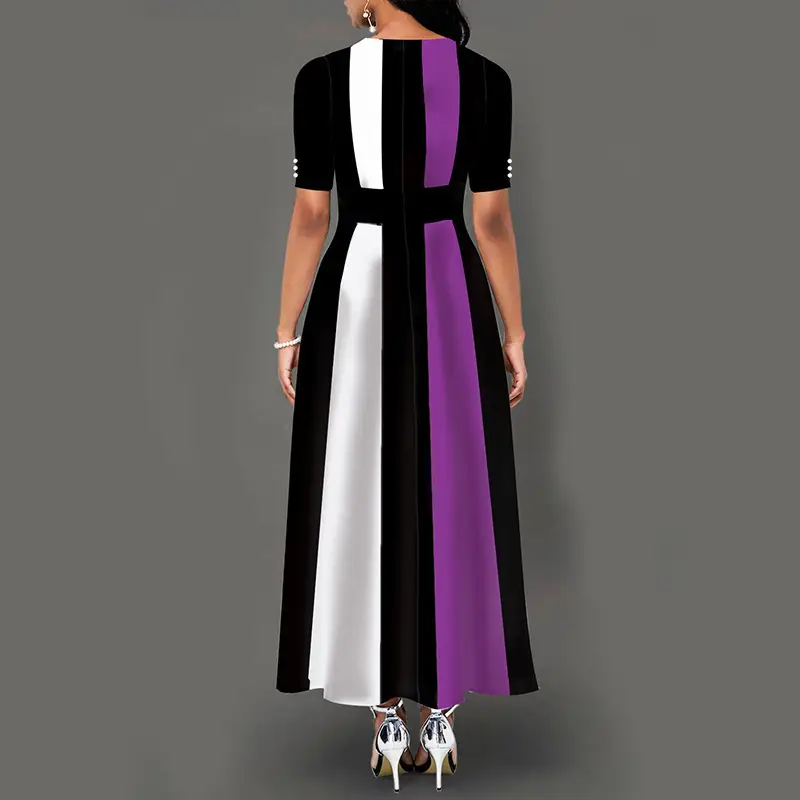 Elegant Long Skirt Dress Black Red White Slim Fit
