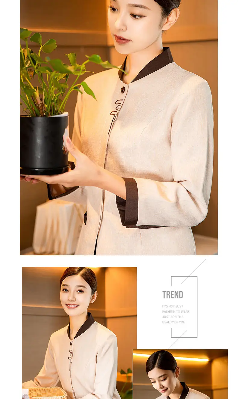 Long Sleeve Hotel Cleaning Suit for Men Women Winter — feature 16