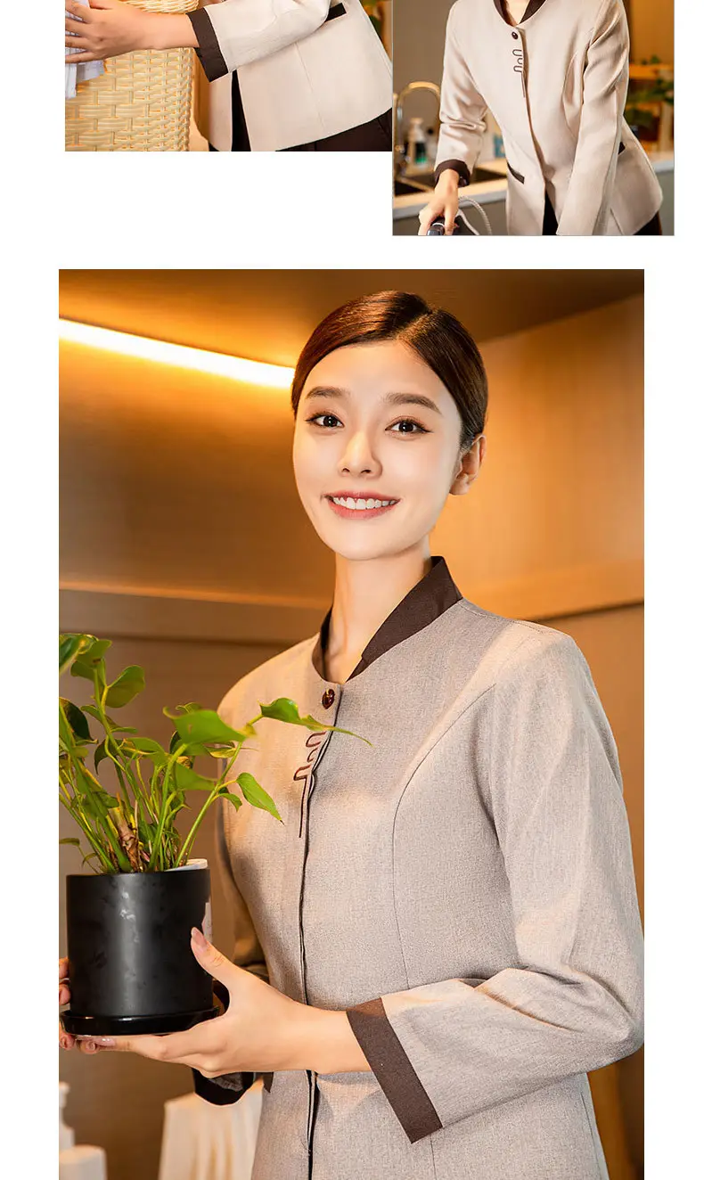 Long Sleeve Hotel Cleaning Suit for Men Women Winter — feature 17