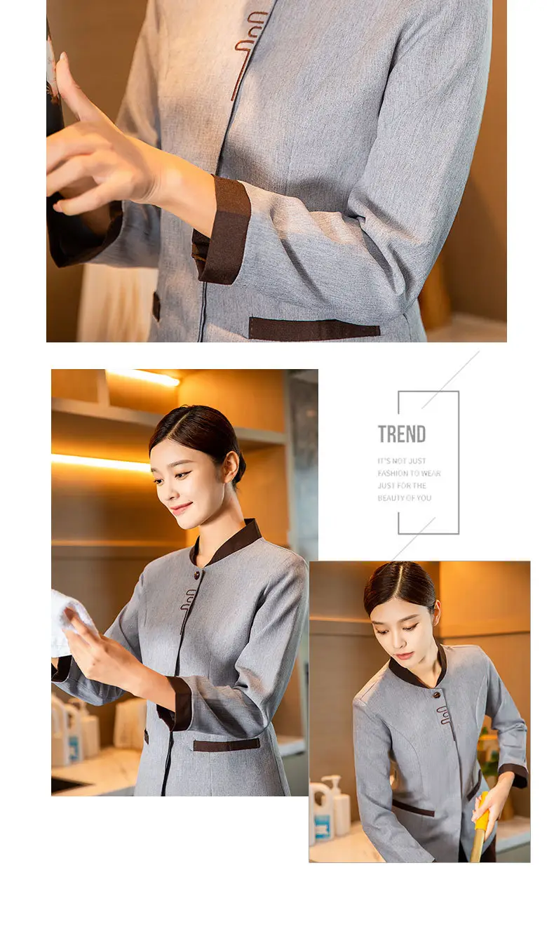 Long Sleeve Hotel Cleaning Suit for Men Women Winter — feature 19