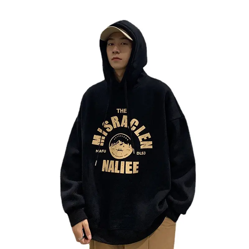 Kids Hooded Sweatshirt Grey BMW Print Loose Fit