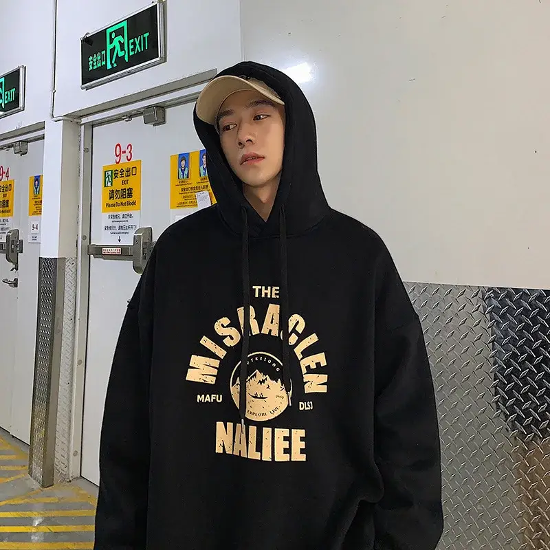 Kids Hooded Sweatshirt Grey BMW Print Loose Fit