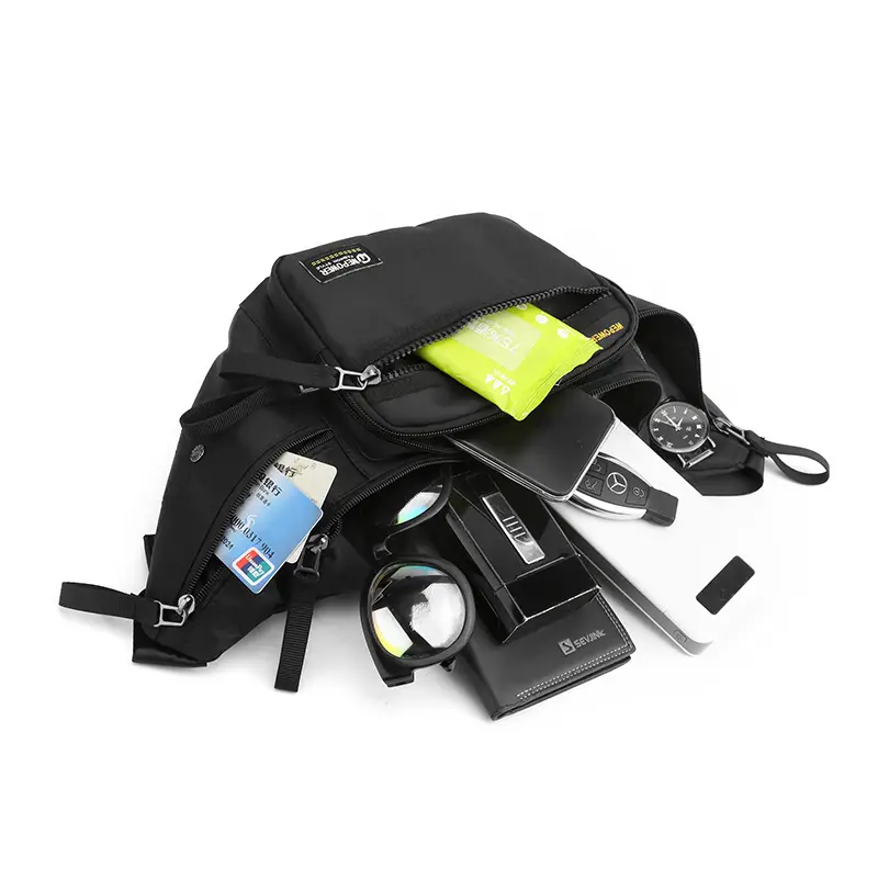 Men's Black Crossbody Messenger Bag Large Capacity - Image 7