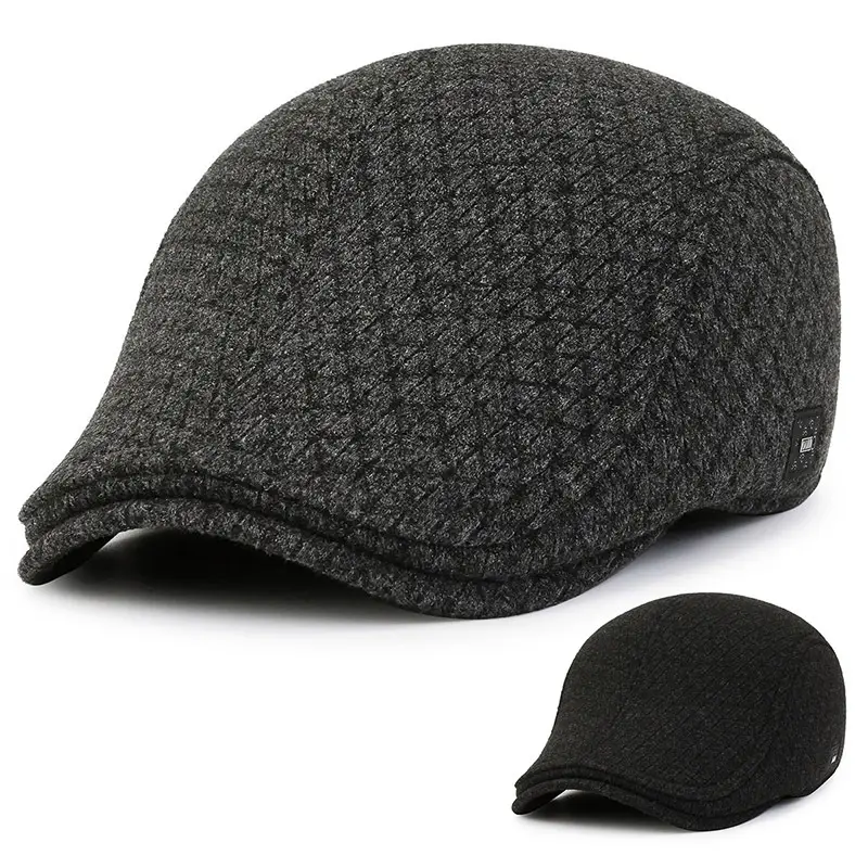 Men's Grey Cotton Ear Protection Hat - Image 2