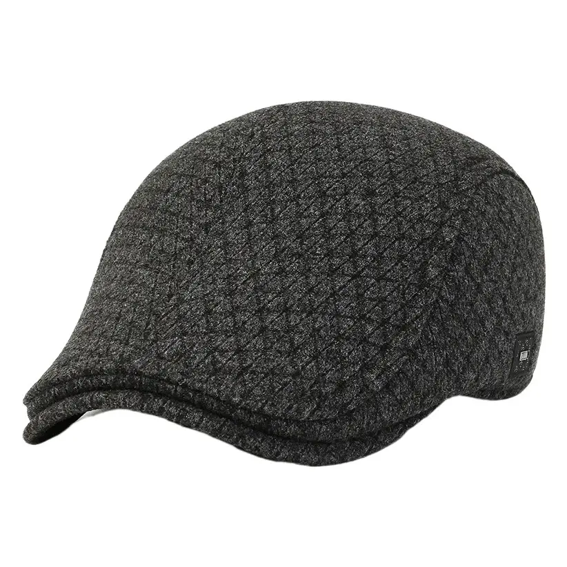 Men's Grey Cotton Ear Protection Hat