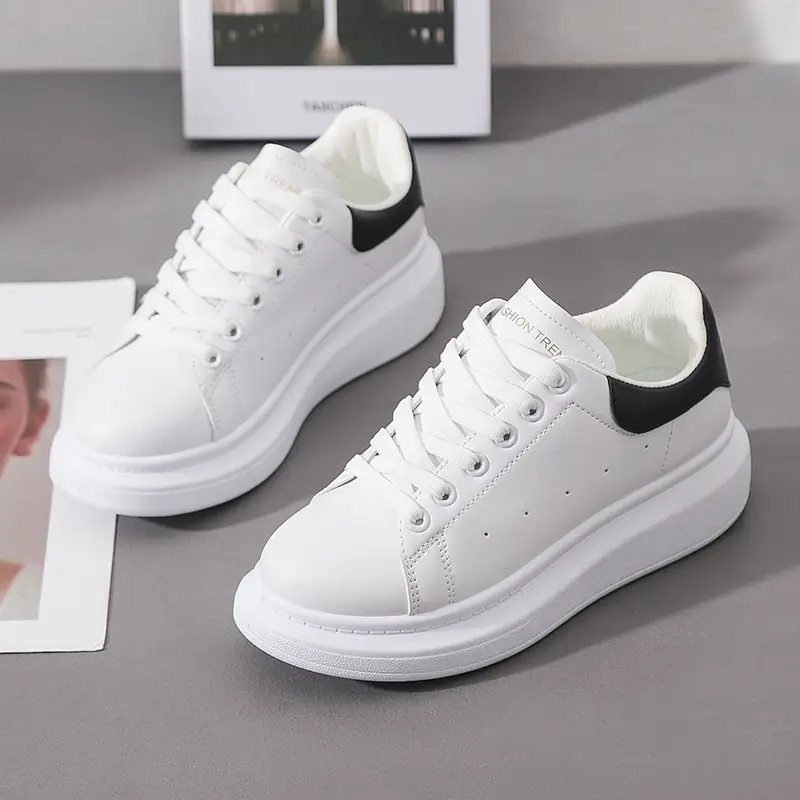 McQueen Classic White Lace-Up Sneakers Women 2025 - Image 4