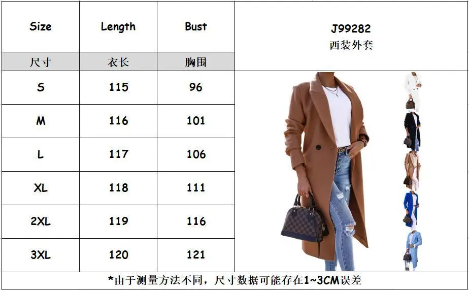 Women Woolen Lapel Jacket Black Button Slit 2025 — feature 28
