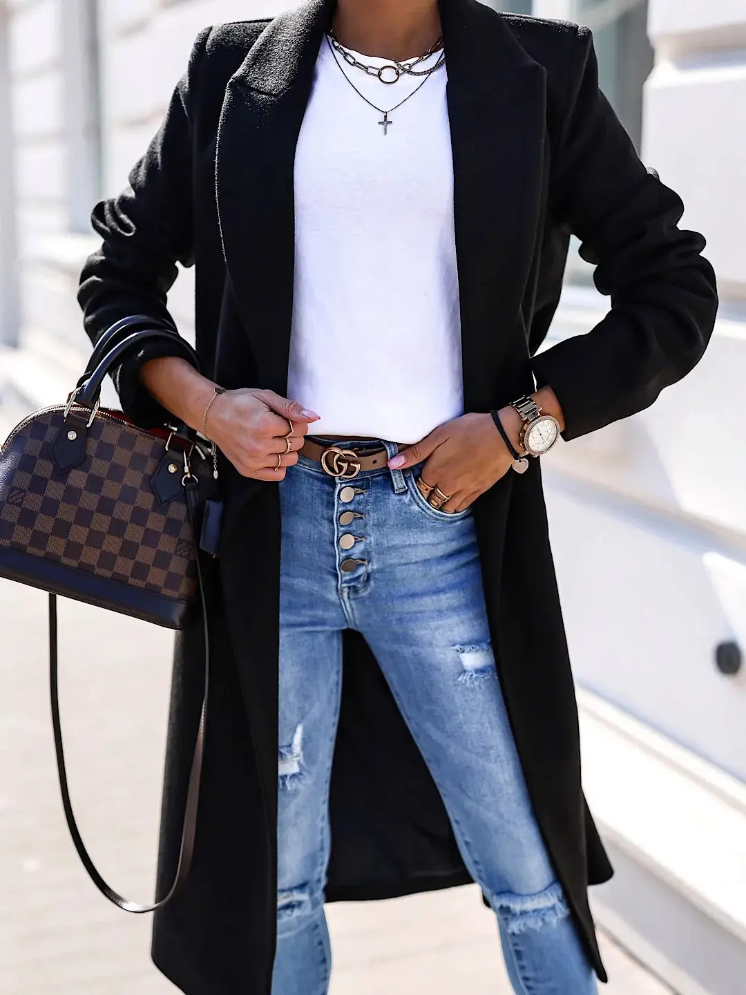 Women Woolen Lapel Jacket Black Button Slit 2025 — feature 46