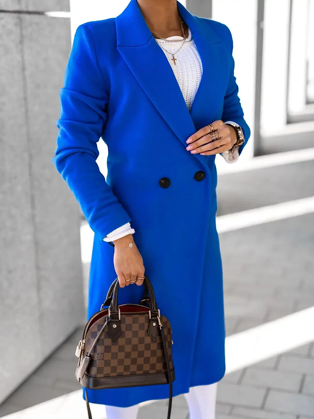 Women Woolen Lapel Jacket Black Button Slit 2025 — feature 53