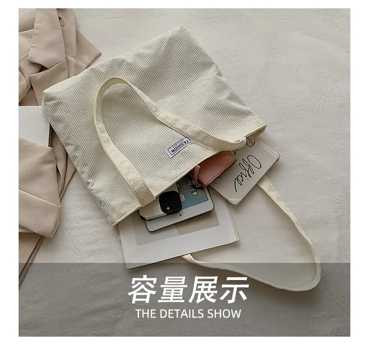 Canvas Tote Bag Yellow Large Capacity 2026 — feature 9