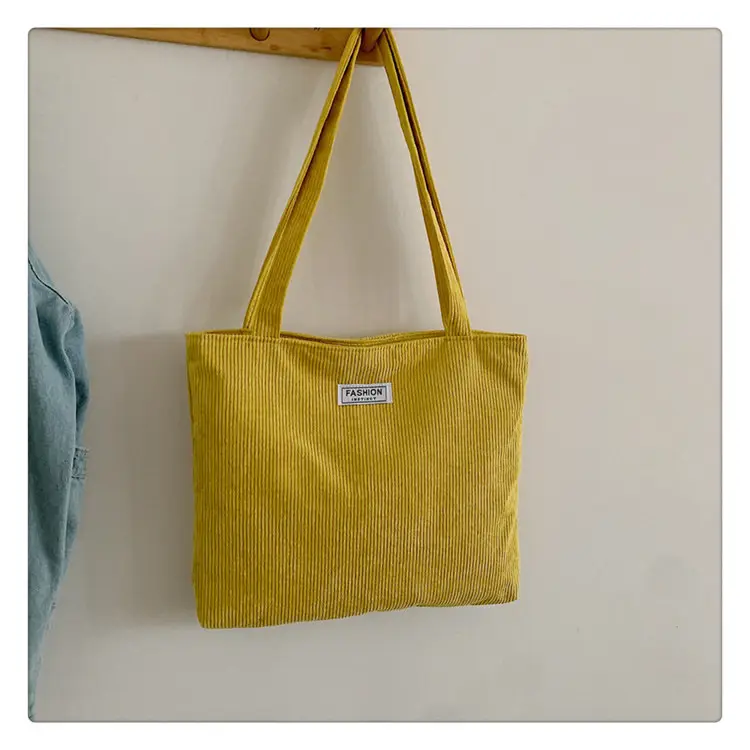 Canvas Tote Bag Yellow Large Capacity 2026 - Image 9