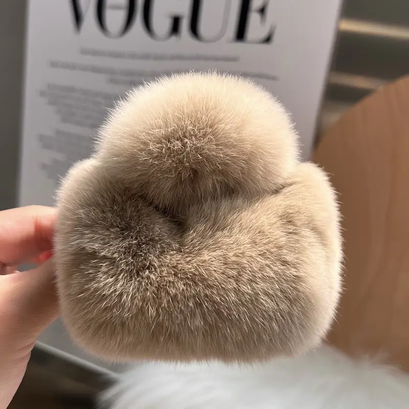 Oversized Plush Grey Hair Clip for Women - Image 30