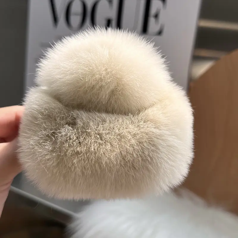 Oversized Plush Grey Hair Clip for Women - Image 31