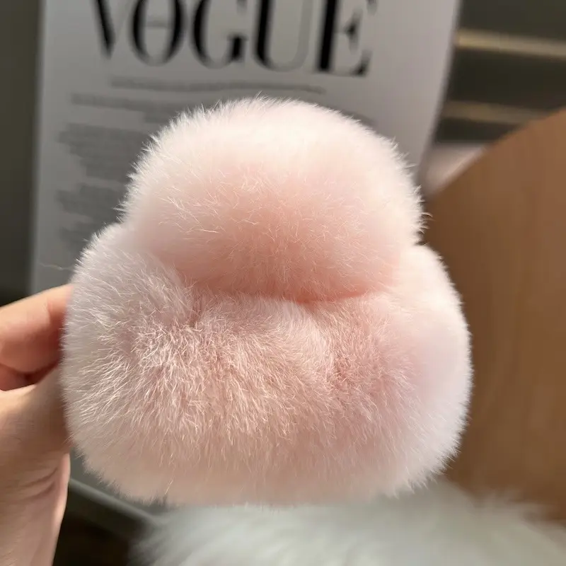 Oversized Plush Grey Hair Clip for Women - Image 33