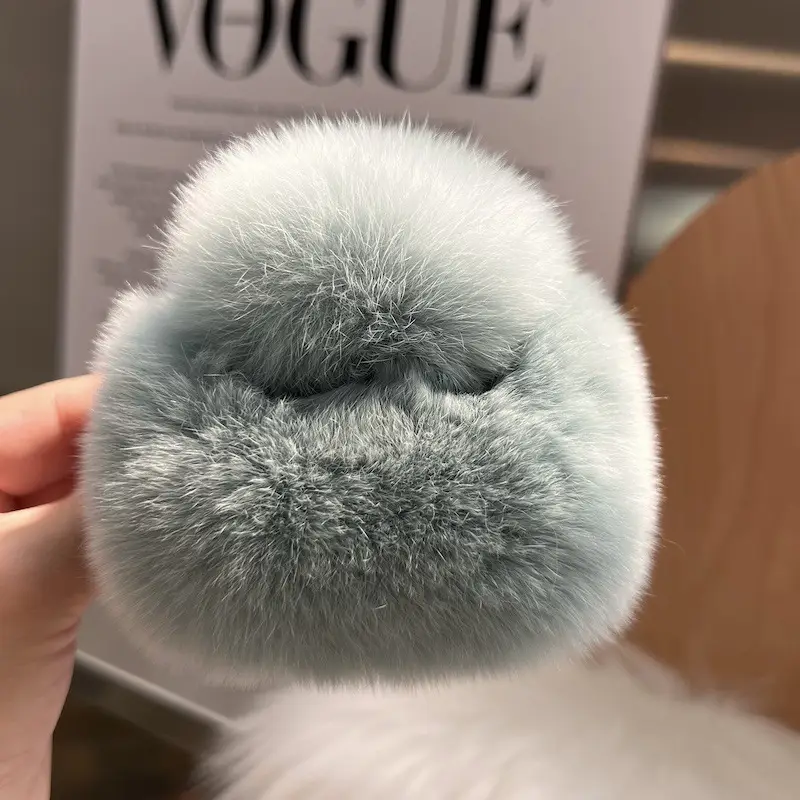 Oversized Plush Grey Hair Clip for Women - Image 35