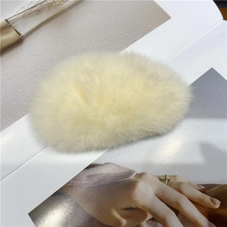 Oversized Plush Grey Hair Clip for Women - Image 47