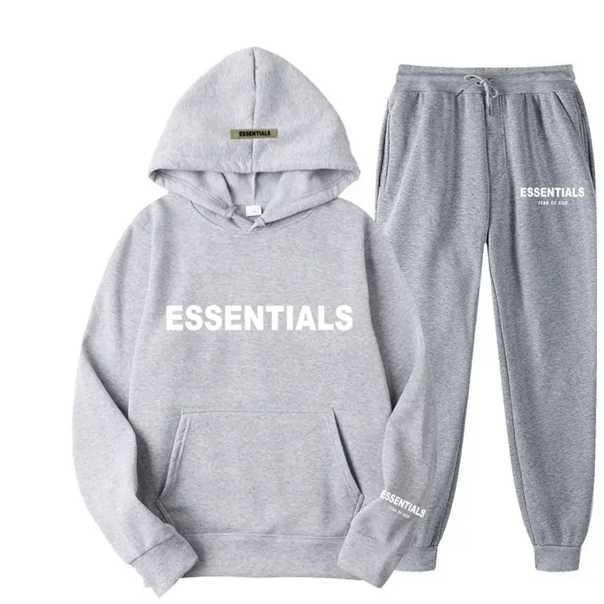 Men Blue Essentials Hoodie Sweatshirt Set - Image 31