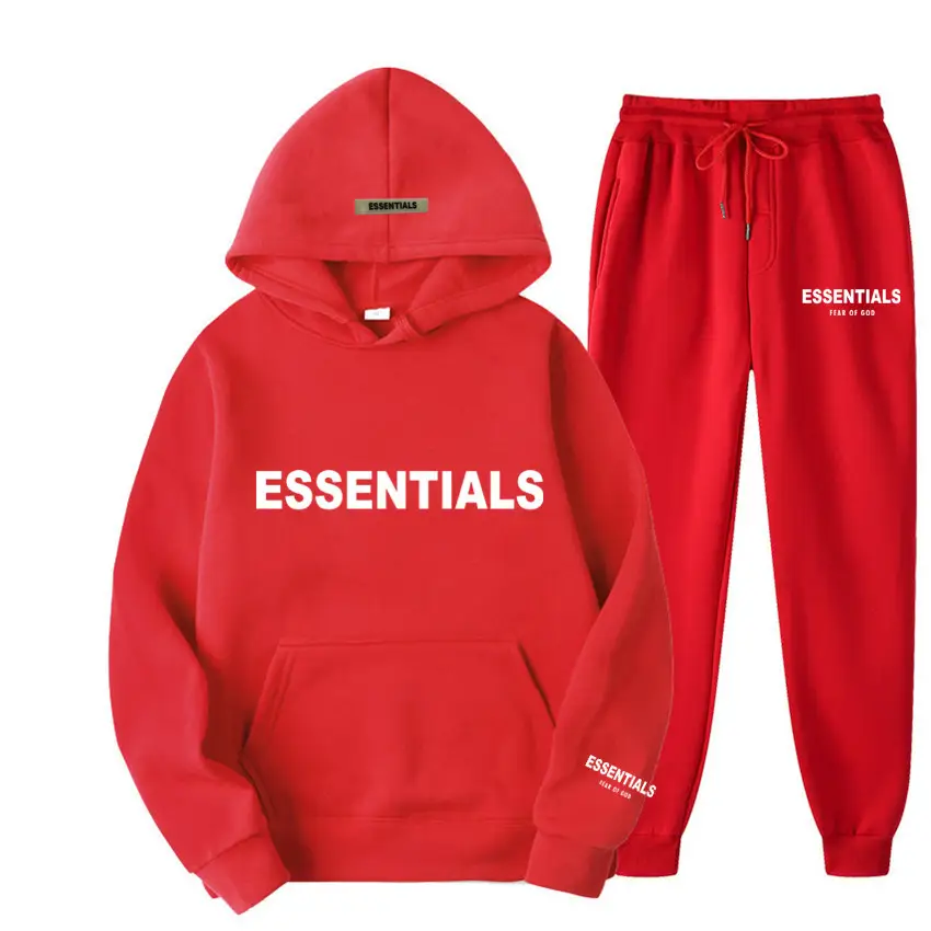 Men Blue Essentials Hoodie Sweatshirt Set - Image 32