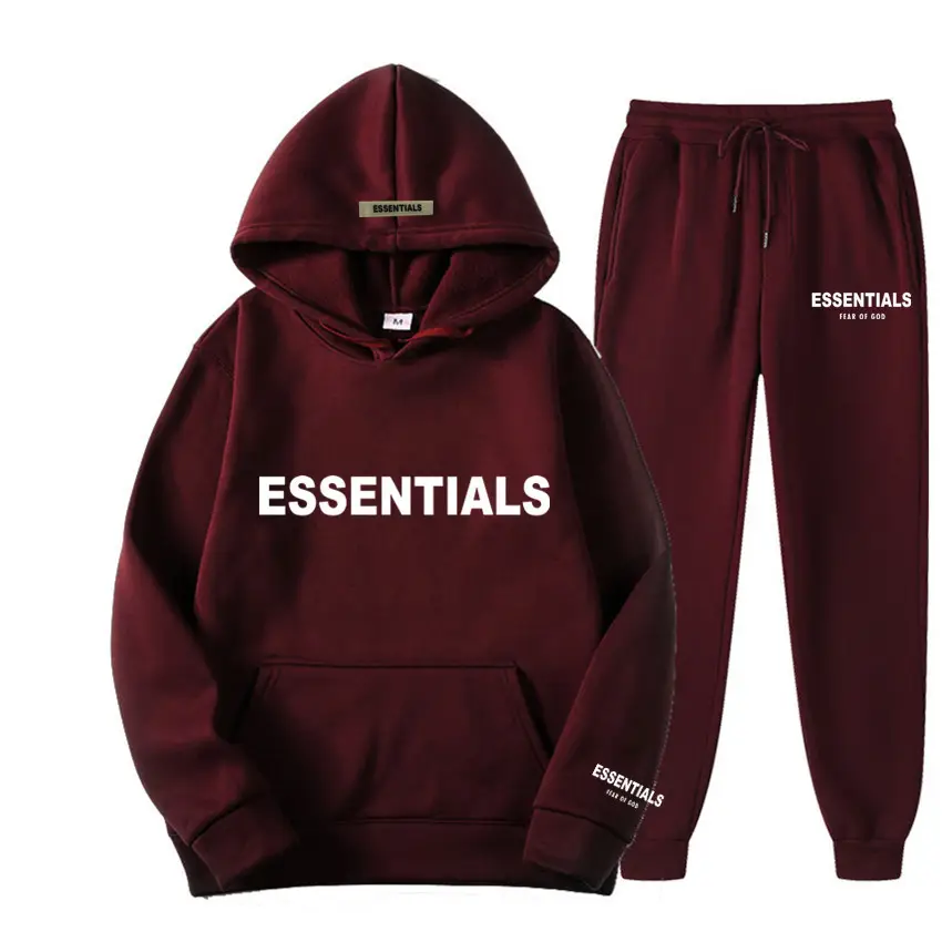 Men Blue Essentials Hoodie Sweatshirt Set - Image 13