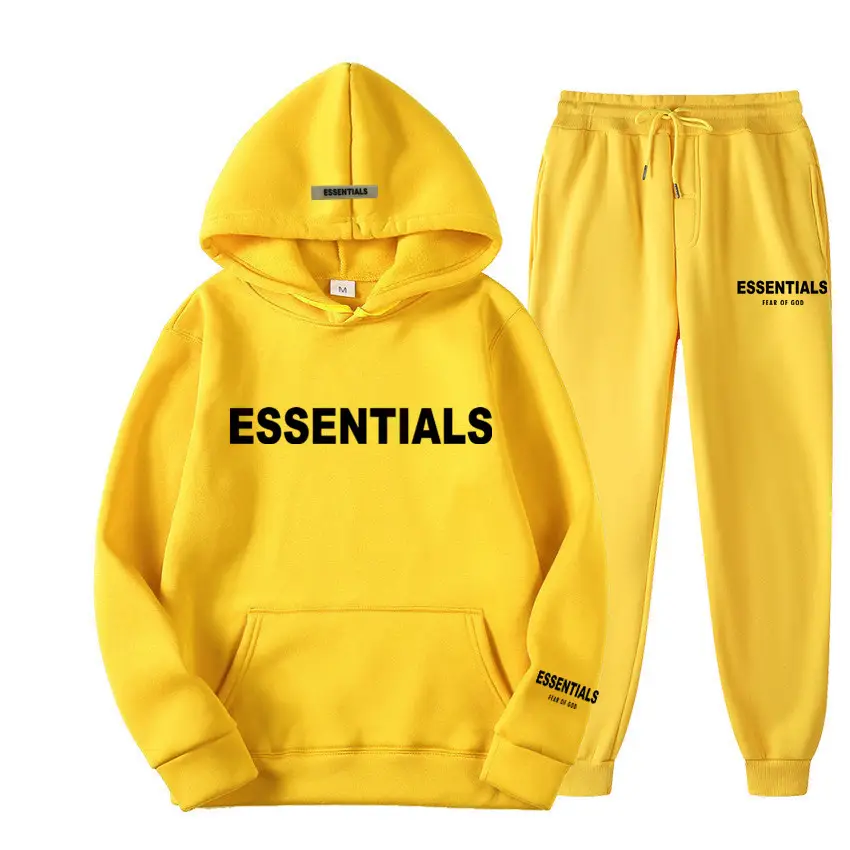 Men Blue Essentials Hoodie Sweatshirt Set - Image 19