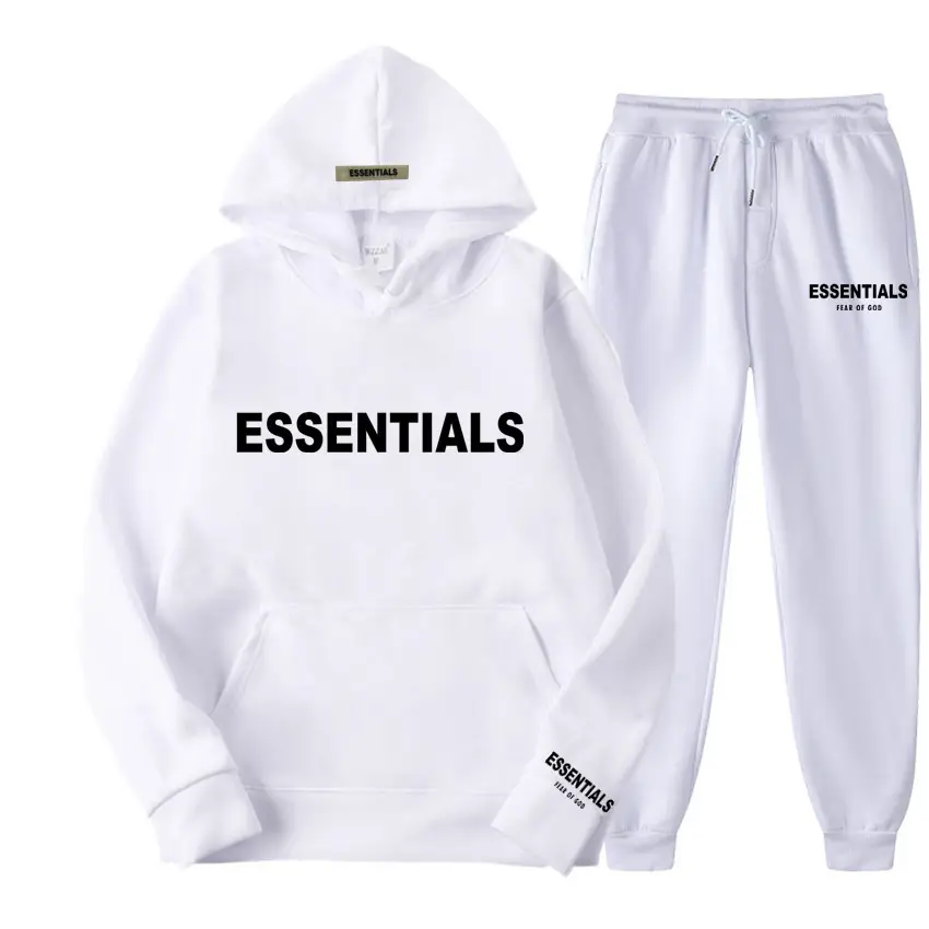 Men Blue Essentials Hoodie Sweatshirt Set - Image 21