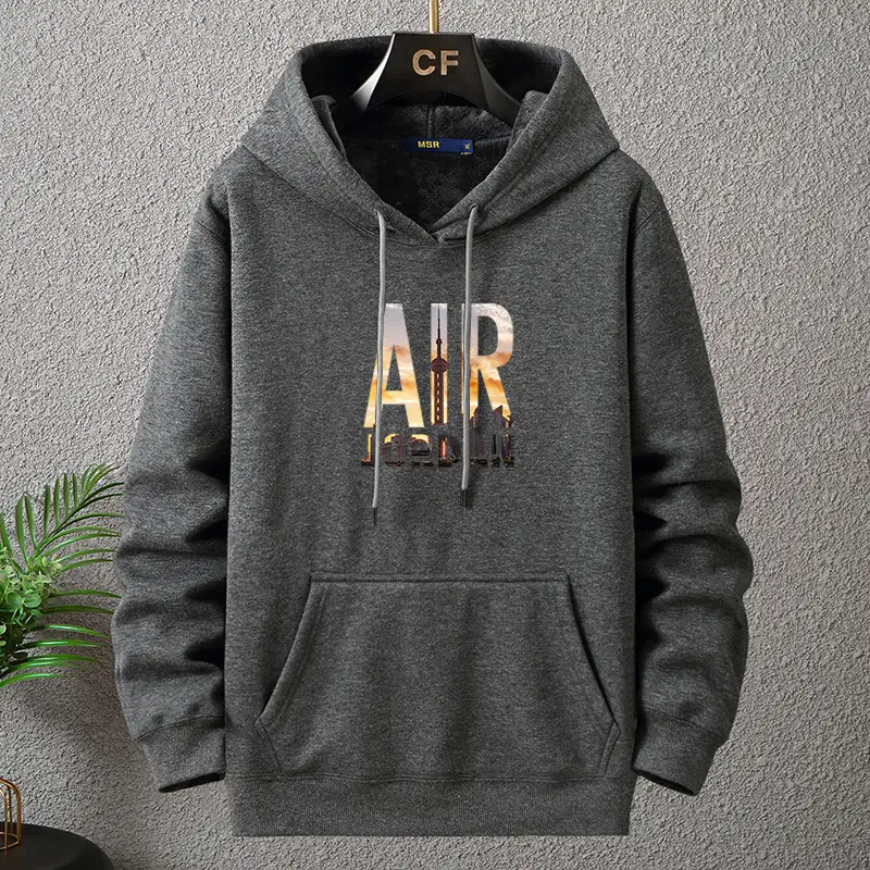 Men Red Air Jordan Hoodie Plus Size Fleece Winter