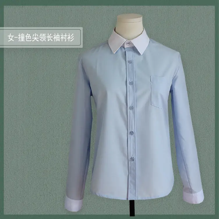 Women Blue Embroidered Short Sleeve Shirt - Image 9