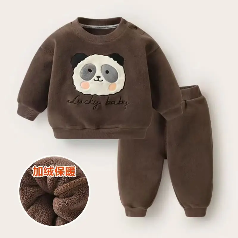 Panda Bear Long Sleeve Sweater Suit for Kids 1-3Y Winter Warm - Image 3
