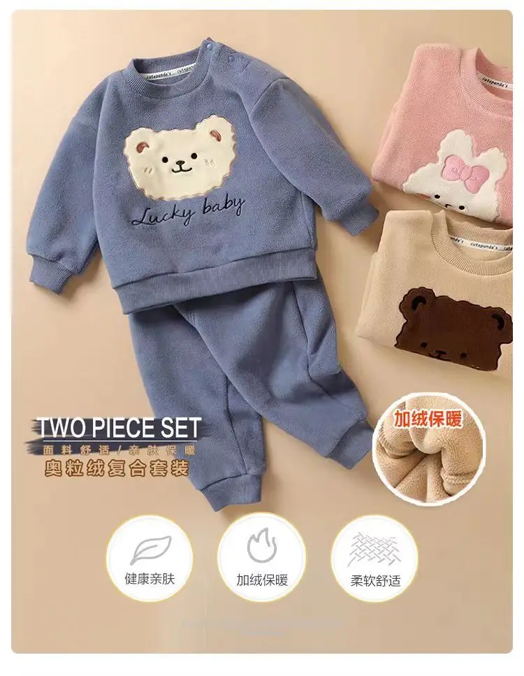 Panda Bear Long Sleeve Sweater Suit for Kids 1-3Y Winter Warm — feature 1