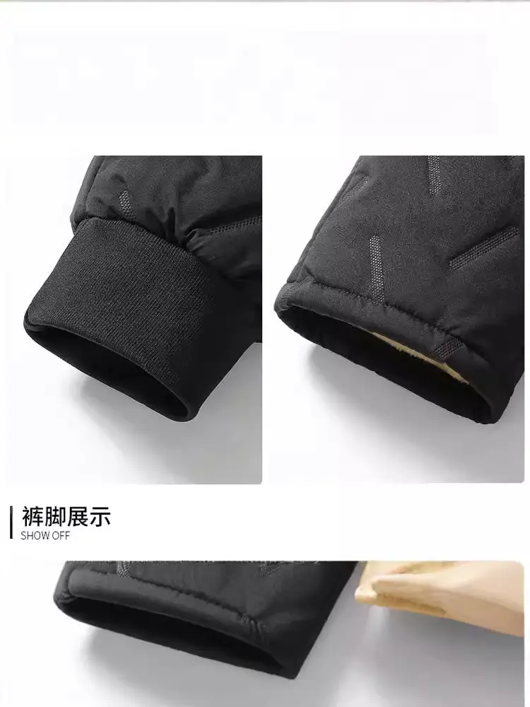 Winter Fleece Lined Men's Black Trousers - Image 9