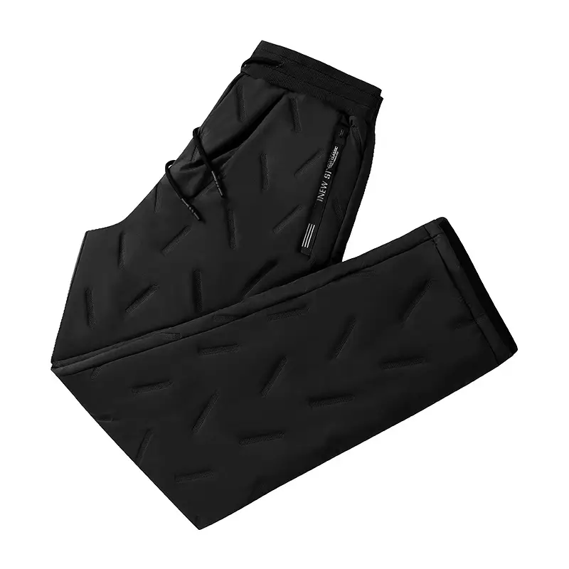 Winter Fleece Lined Men's Black Trousers - Image 3
