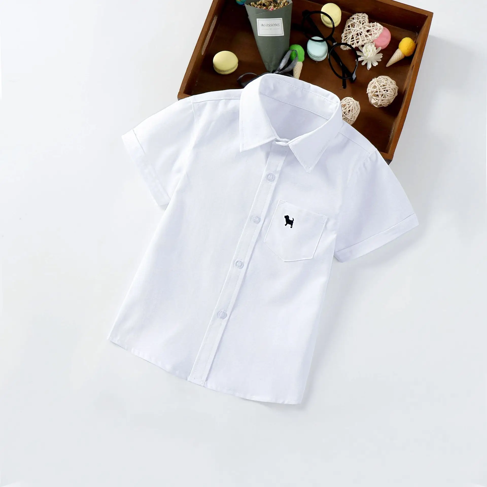 White Long-Sleeve Shirt for Girls School Uniform - Image 7