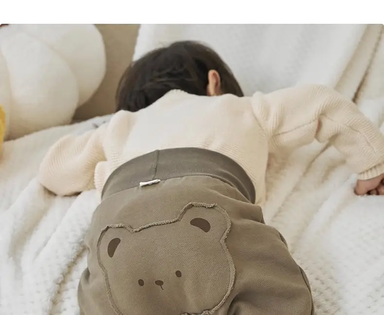 Niduo Bear Light Blue Cotton Pads Pants for Boys — feature 11