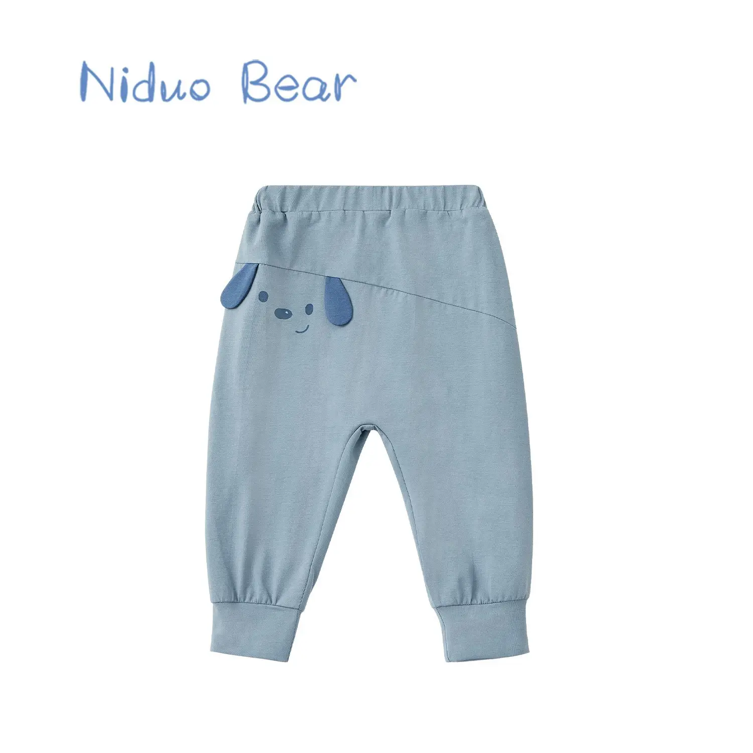 Niduo Bear Light Blue Cotton Pads Pants for Boys - Image 6