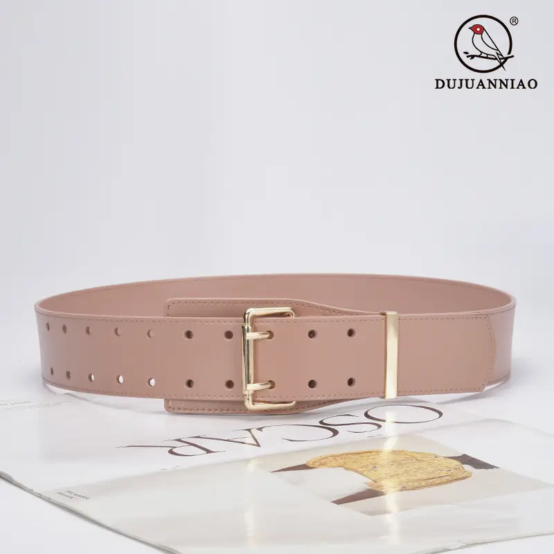Black Women's Wide Belt with Gold Buckle - Image 11