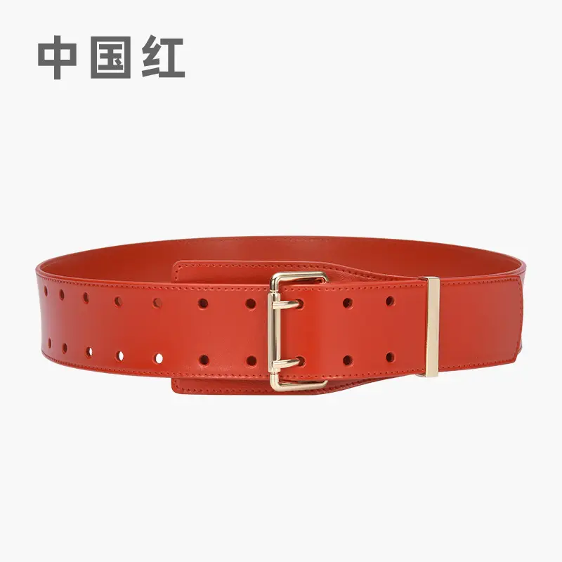 Black Women's Wide Belt with Gold Buckle - Image 8