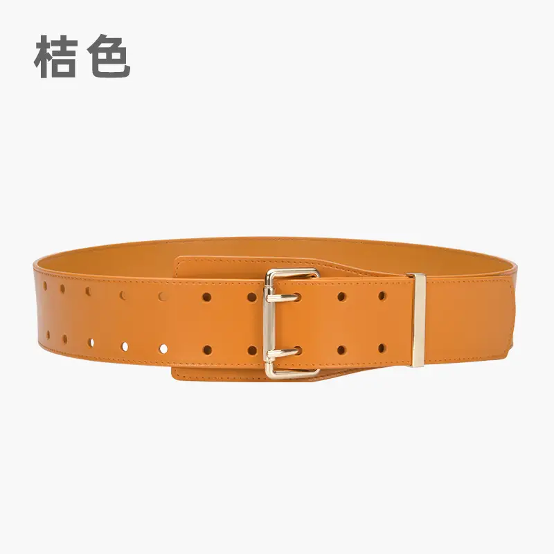Black Women's Wide Belt with Gold Buckle - Image 4