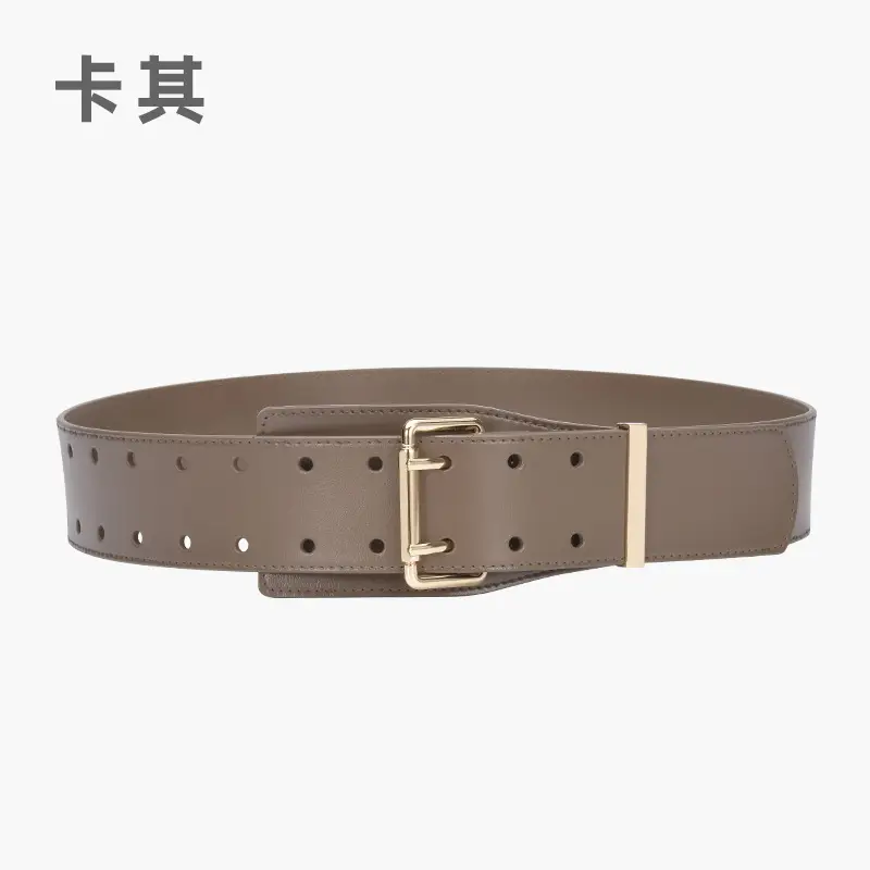 Black Women's Wide Belt with Gold Buckle - Image 5