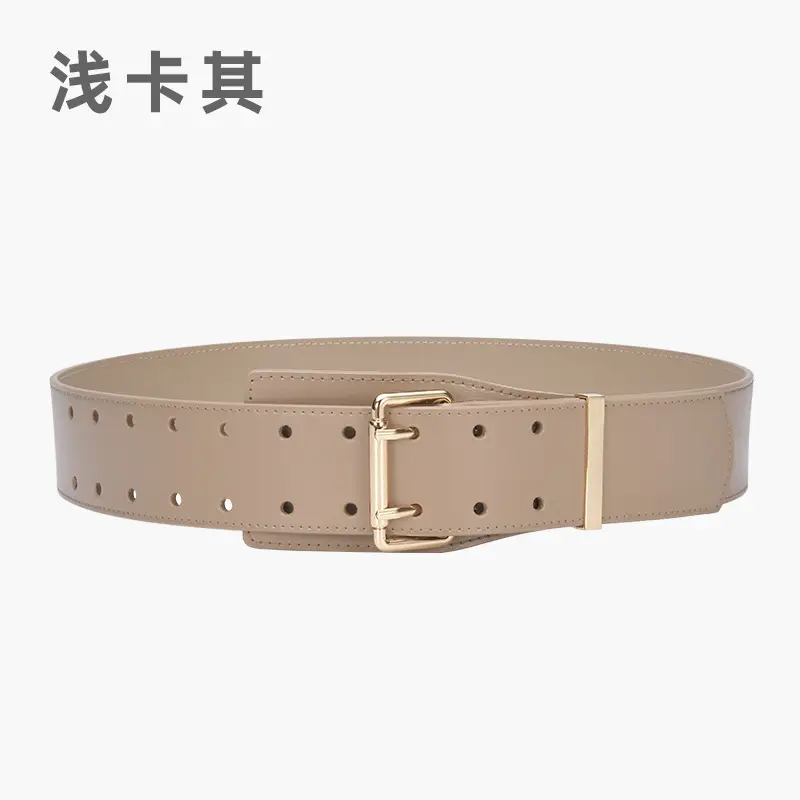 Black Women's Wide Belt with Gold Buckle - Image 6