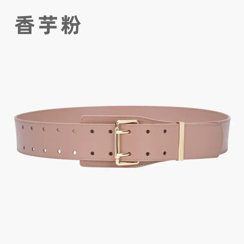 Black Women's Wide Belt with Gold Buckle - Image 7